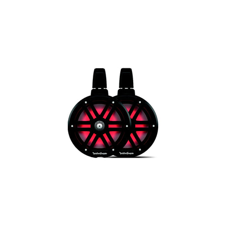 Rockford Fosgate M2WL8B Color Optix 2-Way Wake Tower Can Speakers, 8" w/ White &amp; Stainless Grills