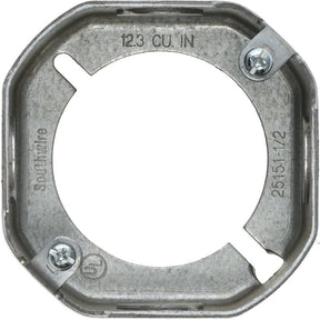 Southwire 25151-1/2-UPC Octagonal Extension Ring, 1-1/2 in L, 3-1/2 in W, 4-Knockout, Steel