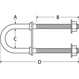 Attwood Bow Eye U-Bolt 1/2"-13 x 3-1/4"