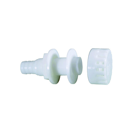 Attwood 3/4″ Acetal Thru Hull With Strainer, White