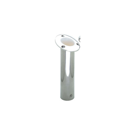 Attwood Rod Holder Flush Mount Stainless Steel 15 Degree White Open End