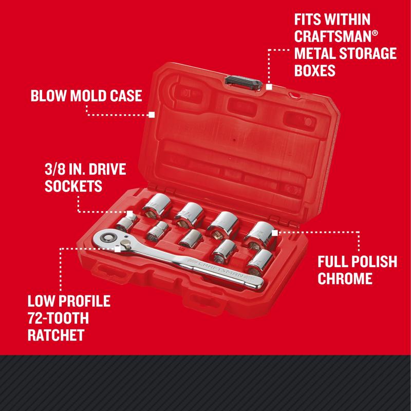 Craftsman 3/8 in. drive SAE 6 Point Socket Set 10 pc