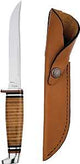 Case 381 Utility Knife with Sheath, 5 in L Blade, Stainless Steel Blade, Brown/Tan Handle