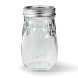 Ball 1440061199 Flute Canning Jar, 16 oz Capacity, Glass, Silver Cap/Lid, Pack of 4