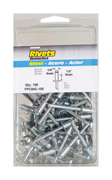 Surebonder 1/4 in. D X 3/8 in. Steel Rivets Silver 100 pk