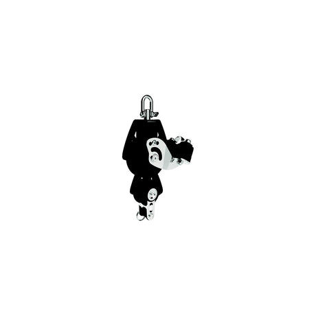 Lewmar 50MM Fiddle Block W/Cam & Becket, Black, 1/4″ - 3/8″ Line