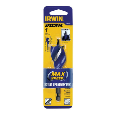 Irwin Speedbor 1 in. X 4 in. L Carbon Steel Wood Boring Bit Quick-Change Hex Shank 1 pc