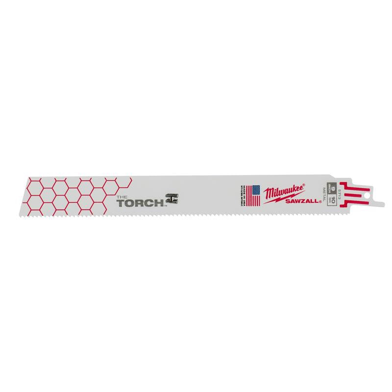 Milwaukee The Torch 9 in. Metal Demo Reciprocating Saw Blade 10 TPI 1 pk, Pack of 10