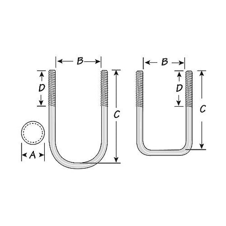 Tie Down Engineering Galvanized U-Bolt Kit