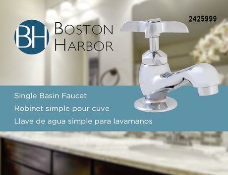 Boston Harbor LB61 Lavatory Faucet, 1-Faucet Handle, Brass, Chrome