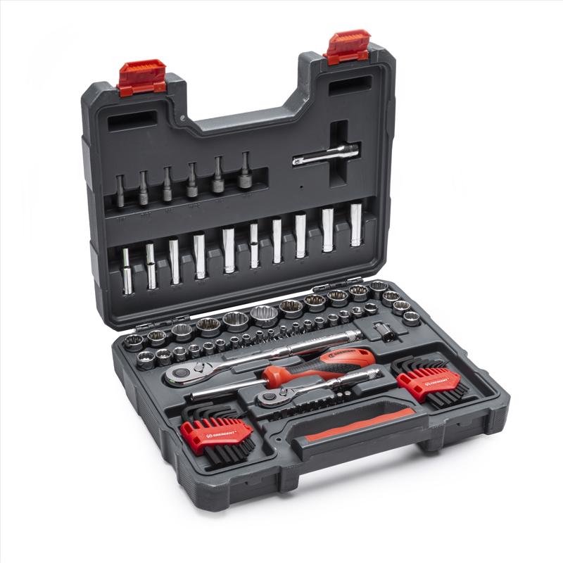 Crescent 1/4 and 3/8 in. drive Metric/SAE 6 and 12 Point Socket Wrench Set 84 pc
