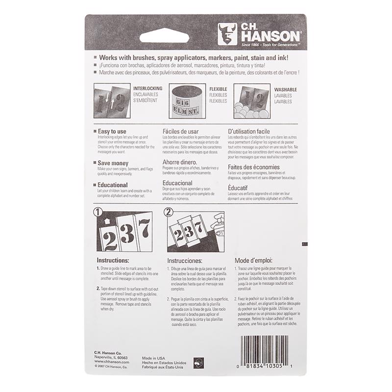 C.H. Hanson 2 in. Brass Numbers Stencil 15 pk