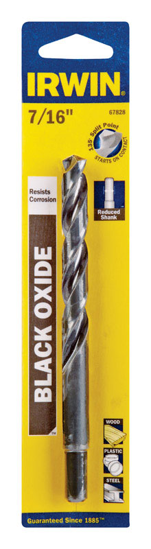 Irwin 7/16 in. X 5-1/2 in. L High Speed Steel Drill Bit Straight Shank 1 pc