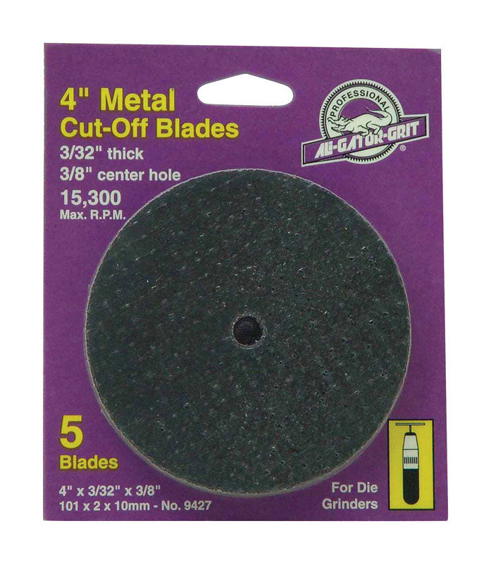 Gator 4 in. D X 3/8 in. Aluminum Oxide Metal Cut-Off Blade 5 pc