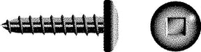 Square Tapping Screw - Pan Head, #12 x 1"