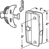 Prime-Line A 139 Door Latch and Pull, 2 in W, 4 in H, Plastic/Steel