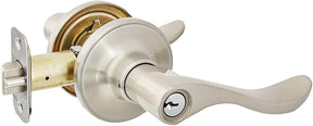 Schlage J Series J54VSEV619 Entry Lever, Mechanical Lock, Satin Nickel, Metal, Residential, 3 Grade, ADA Compliant
