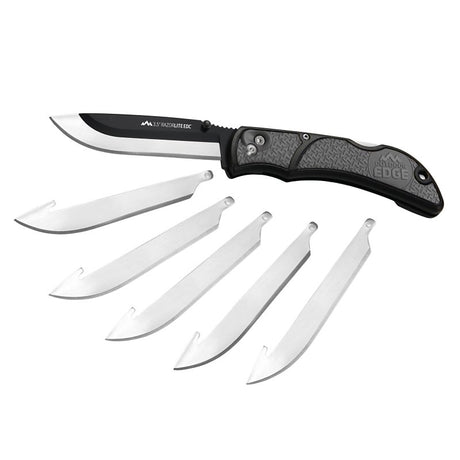 Outdoor Edge Razor-Lite Series RLY-50C Knife, Gray Handle, 3-1/2 in L Blade, Stainless Steel Blade, 8 in OAL, Pack of 6