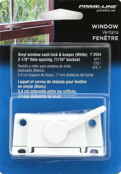 Prime-Line F 2554 Window Sash Lock, Zinc, 2-1/8 in Mounting Hole