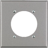 Leviton Silver 2 gang Stainless Steel Single Outlet Wall Plate 1 pk