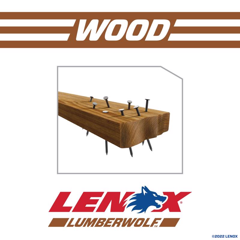 Lenox LUMBERWOLF 12 in. Bi-Metal Reciprocating Saw Blade 6 TPI 5 pk