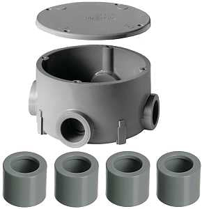 Carlon E970CDE-CTN Junction Box, 4-Knockout, 1/2 in Knockout, PVC, Ceiling, Wall