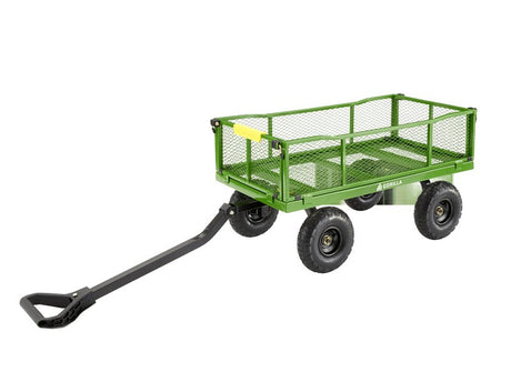 Gorilla Carts GCG-9004T Utility Cart, 900 lb, 40 in L x 21 in W Deck, Steel Deck, 4-Wheel, 10 in Wheel, Pneumatic Wheel
