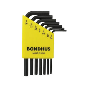 Bondhus 12245 L-Wrench Set, 7-Piece, Steel, ProGuard, Specifications: Hex End Tip, Short Arm Handle