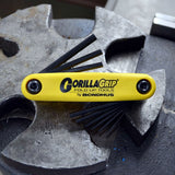 Bondhus 14591 Hex Key Fold Up Tool, 9-Piece, Protanium Steel, ProGuard, Specifications: SAE Measurement