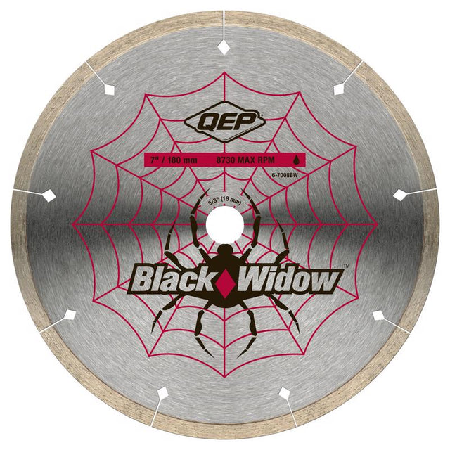 QEP Black Widow 7 in. D X 5/8 in. Steel Continuous Rim Diamond Saw Blade 1 pc