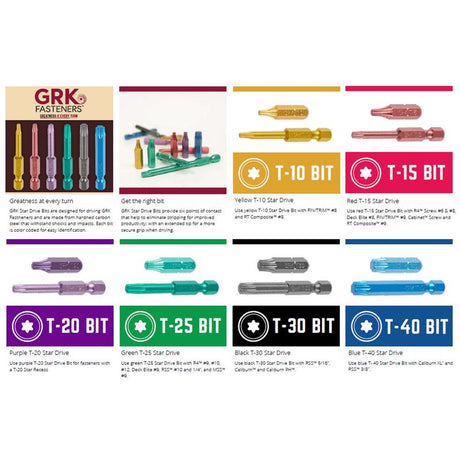 GRK Fasteners Star T25 X 2 in. L Power Bit Steel 2 pc