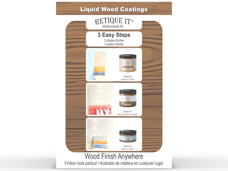 Retique It RQ-WNK16-DOAK-1B Multi-Purpose Wood'n Kit, Matte, Dark Oak