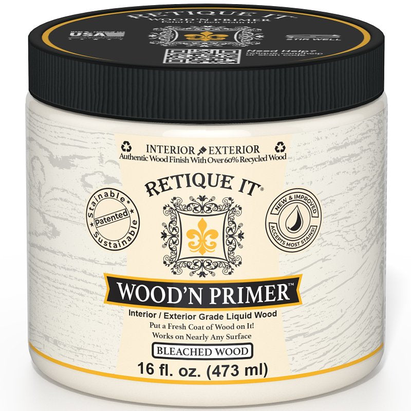 Retique It Wood'n RQ-WNP16-BLCH-R10 Primer, Bleached Wood, 16 oz