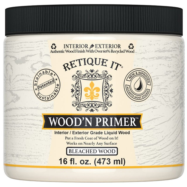 Retique It Wood'n RQ-WNP16-BLCH-R10 Primer, Bleached Wood, 16 oz