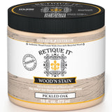Retique It Wood'n Stain RQ-WNS16-POAK-R10 Wood Stain, Pickled Oak, Gel, 16 oz