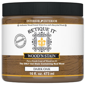 Retique It Wood'n Stain RQ-WNS16-DOAK-R10 Wood Stain, Dark Oak, Gel, 16 oz