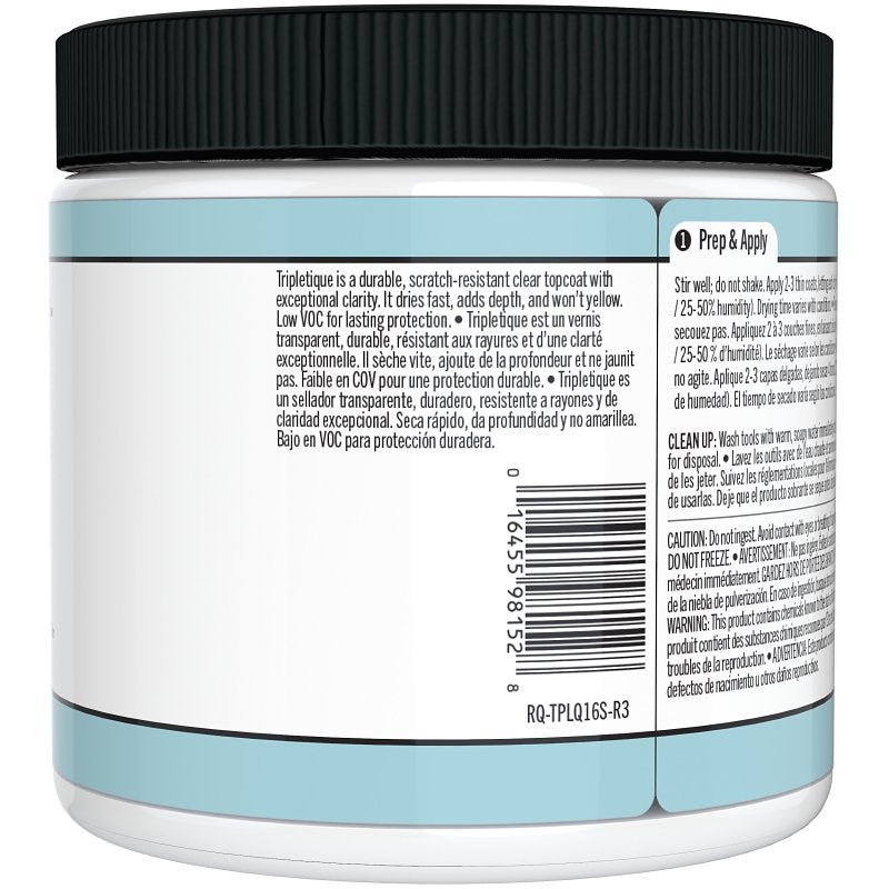Retique It Tripletique RQ-TPLQ16S-R10 Interior Top Coat, Satin, 16 oz