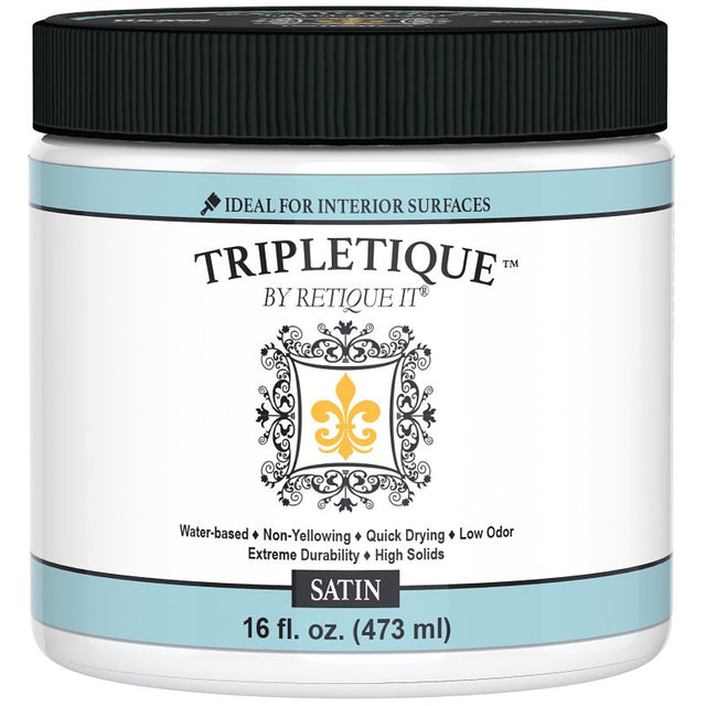Retique It Tripletique RQ-TPLQ16S-R10 Interior Top Coat, Satin, 16 oz
