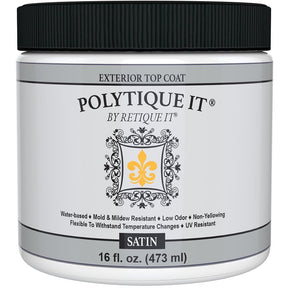 Retique It Polytique It Series RQ-PLTQEXT16S-R10 Marine Top Coat, Acrylic Base, Satin Sheen, Clear, 1 pt