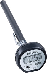 Taylor 9840 Compact Instant-Read Thermometer, -58 to 302 deg F, LCD Display, Red