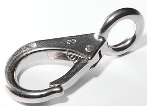 Baron 249S-2 Rigid Eye Snap, 1-1/6 in, 660 lb Working Load, Stainless Steel, Nickel-Plated