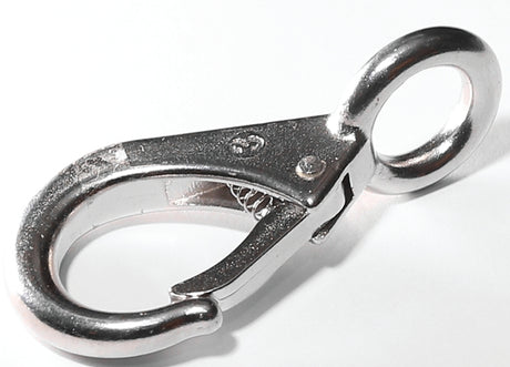 Baron 249S-2 Rigid Eye Snap, 1-1/6 in, 660 lb Working Load, Stainless Steel, Nickel-Plated
