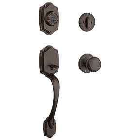 Kwikset Belleview Series 687BWXCV 11P SMT RBP Handleset with Cove Knob, Transitional Lock, Wave Handle, Venetian Bronze