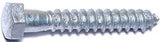 Midwest Fastener 05580 Lag Screw, 3/8 in Thread, 2-1/2 in OAL, 2 Grade, Steel, Galvanized, SAE Measuring