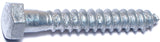 Midwest Fastener 05580 Lag Screw, 3/8 in Thread, 2-1/2 in OAL, 2 Grade, Steel, Galvanized, SAE Measuring
