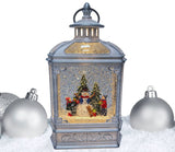 9.06IN LIGHTED SILVER LANTERN, Pack of 6