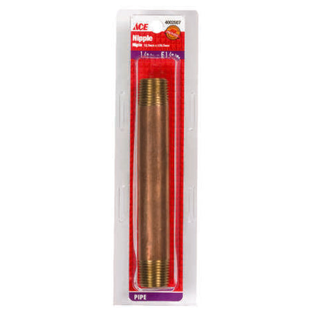 Ace 1/2 in. Male Male Brass Nipple 5-1/2 in. L