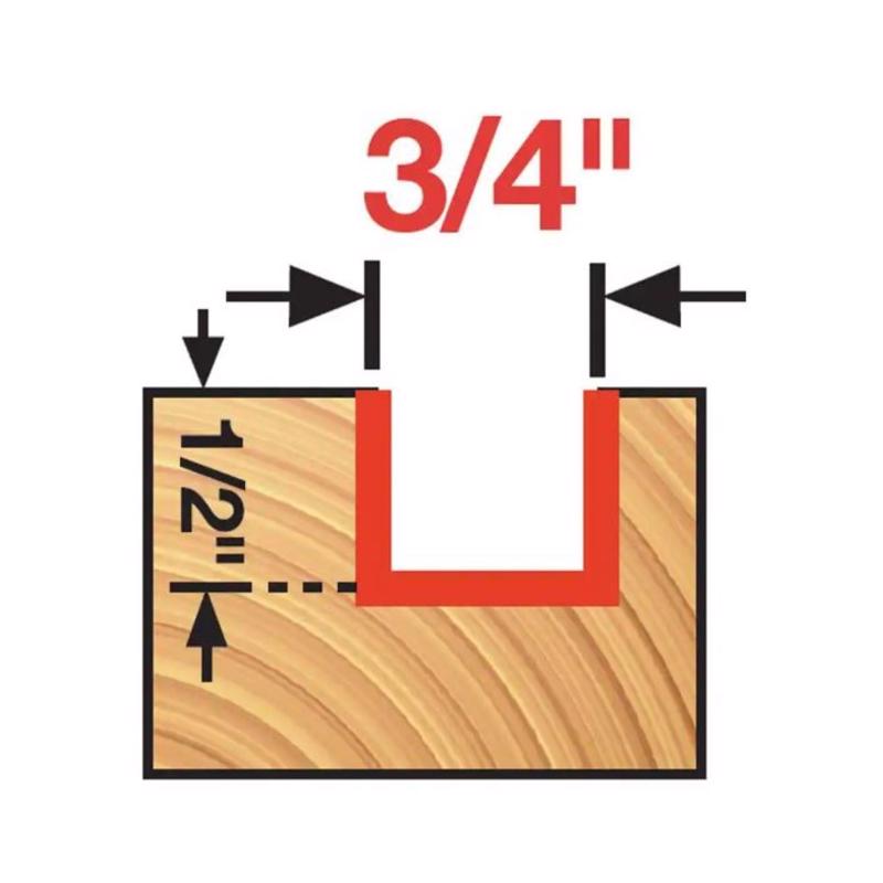 Diablo 3/4 in. D X 2 in. L Carbide Mortising Router Bit