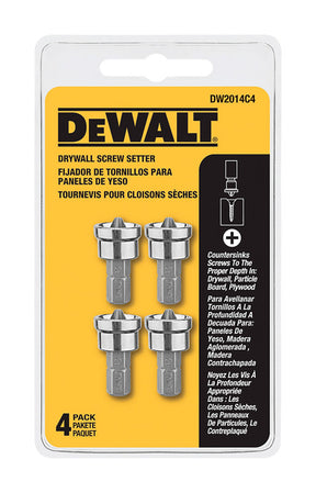 DeWalt Phillips Drywall Screw Setter S2 Tool Steel 4 pc, Pack of 3