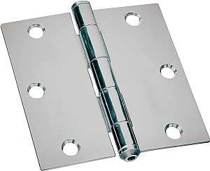ProSource LR-039-PS Utility Hinge, Steel, Zinc, Removable Pin, 180 deg Range of Motion, Full Mortise Mounting, 48 lb